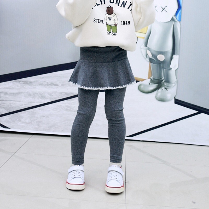 Detské legíny so sukňou, bavlnené volánové sukne a nohavice, jar/jesen, teplé dievčenské pančuchy, nohavice, nové pre deti od 3 do 11 rokov