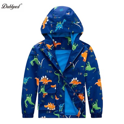 Dubbped Jachetă Băieți Fete Primăvara Toamnă 2024 Moda Adolescent Rezistent La Vânt Impermeabil Desene Animat Imbracaminte de exterior Fleece cu Glugă Haine pentru copii
