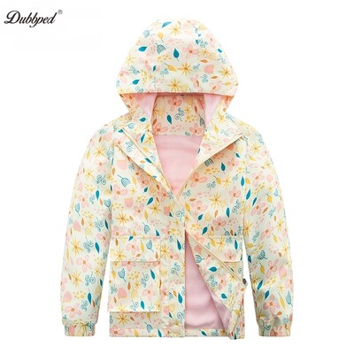 Dubbped Jachetă Băieți Fete Primăvara Toamnă 2024 Moda Adolescent Rezistent La Vânt Impermeabil Desene Animat Imbracaminte de exterior Fleece cu Glugă Haine pentru copii