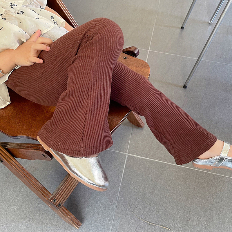 Copii Fete Pantaloni evazați Bebeluși Fete Pantaloni skinny cu elasticitate cu talie înaltă Primăvară Vară Pantaloni cu picioare largi pentru copii Îmbrăcăminte pentru fete