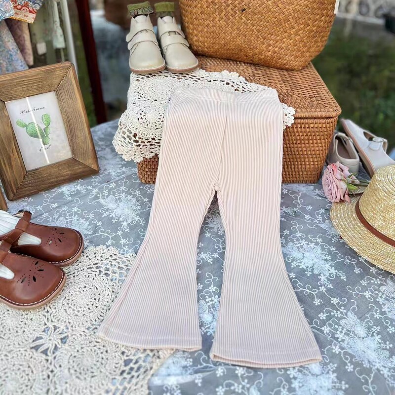 Copii Fete Pantaloni evazați Bebeluși Fete Pantaloni skinny cu elasticitate cu talie înaltă Primăvară Vară Pantaloni cu picioare largi pentru copii Îmbrăcăminte pentru fete