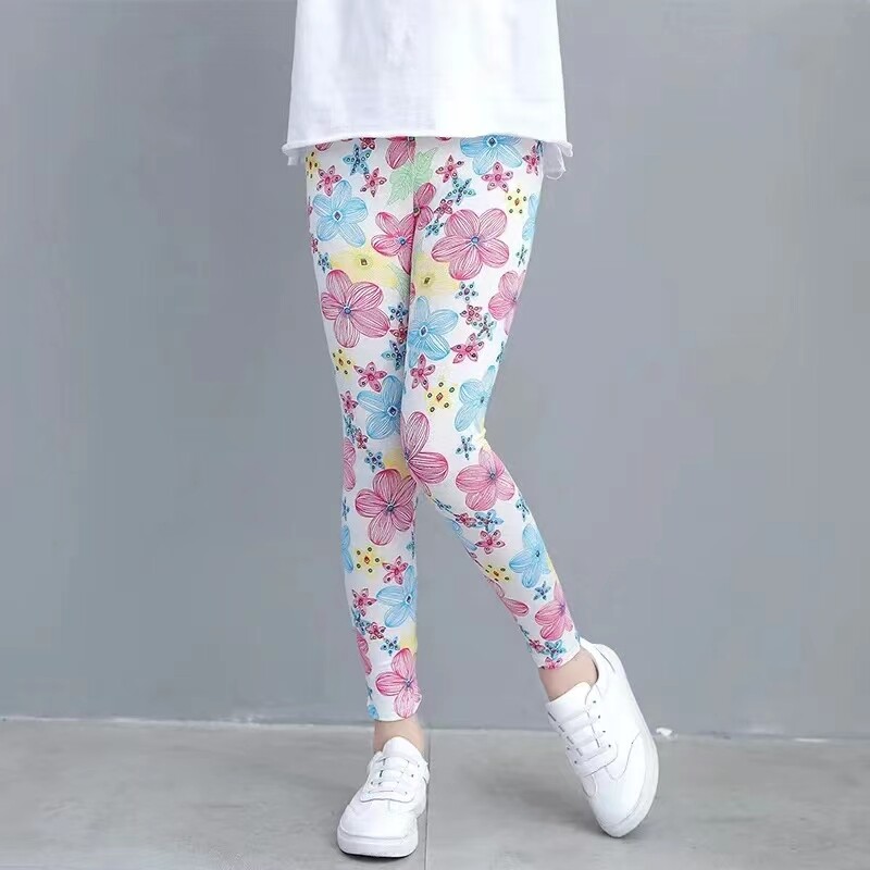 Colanți pentru fete de 3-10 ani pentru copii Pantaloni elastici până la gleznă Colanți subțiri Colanți moale, confortabili, imprimați, Pantaloni pentru copii