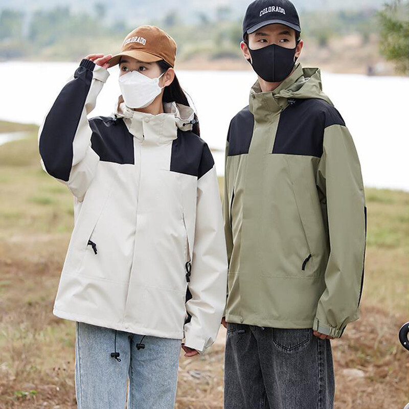 YJKVUR Unisex kempingová turistická bunda pre ženy, jesenná nadrozmerná outdoorová športová bunda, horolezecká trekkingová vetrovka, cestovná nepremokavá