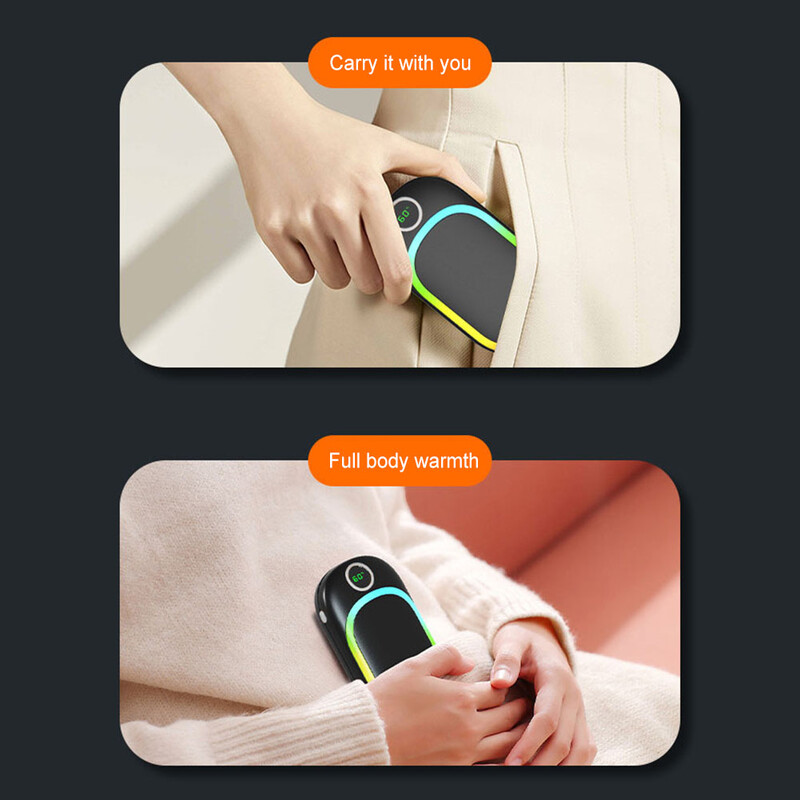 Încălzitor de mână în aer liber reîncărcabil cu USB 10000mAh 12 Timp maxim de încălzire Încălzitoare de mâini Power Bank Cadou cald de Crăciun pentru bărbați, femei, copii