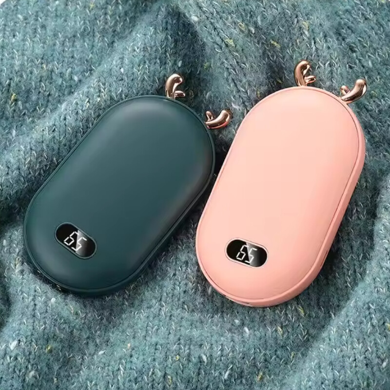 Încălzitoare de mâini de buzunar 2 în 1 Bănci de alimentare 10000 mAh Afișare temperatură baterie și cadou de Crăciun reglabil Încălzitoare portabile de mâini