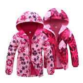 Ανοιξιάτικο μπουφάν για κορίτσια Παιδικά Flower Fleece Ρούχα Κοριτσίστικα Παλτό Αντιανεμικό Εξωτερικό Παιδικό Polar Fleece Αντιανεμικό 3-12Τ