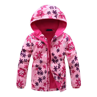 Ανοιξιάτικο μπουφάν για κορίτσια Παιδικά Flower Fleece Ρούχα Κοριτσίστικα Παλτό Αντιανεμικό Εξωτερικό Παιδικό Polar Fleece Αντιανεμικό 3-12Τ