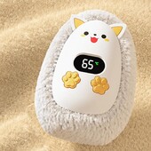 Vreckový ohrievač rúk, inteligentný USB nabíjateľný ohrievač rúk s roztomilými zvieratkami, digitálny displej, vonkajší ohrievač rúk s dlanami