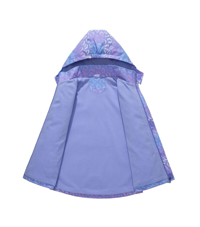 Vodootporna jakna za planinarenje s podstavom od flisa s kapuljačom i kapuljačom boje lavande, gradijent, vodootporna, dječja sportska jakna, dječja radna vjetrovka 3-12 godina