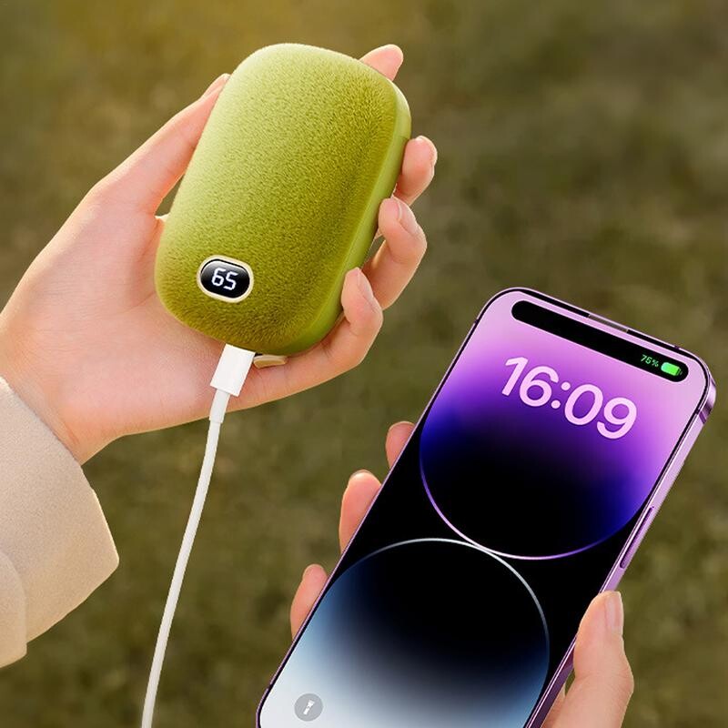 Încălzitor de mâini portabil Afișaj de temperatură Încălzitor de mâini moale Încălzitor de mâini reîncărcabil 2-în-1 Accesorii de iarnă pentru golf