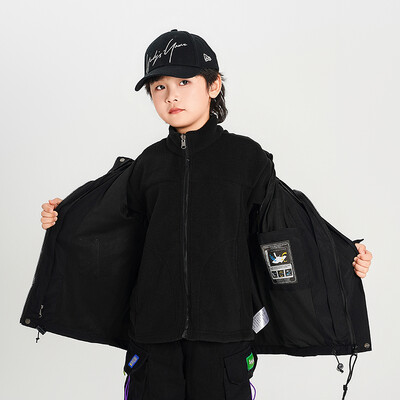 Căptușeală detașabilă îngroșată pentru copii Lână caldă de iarnă în aer liber, rezistentă la vânt, impermeabilă, de ploaie, ușoară, bărbați, femei, jachetă 3 în 1