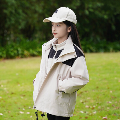 Căptușeală detașabilă îngroșată pentru copii Lână caldă de iarnă în aer liber, rezistentă la vânt, impermeabilă, de ploaie, ușoară, bărbați, femei, jachetă 3 în 1