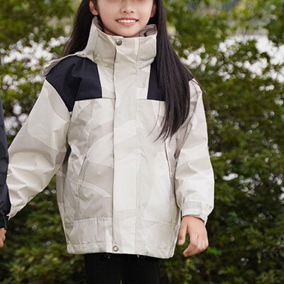 Căptușeală detașabilă îngroșată pentru copii Lână caldă de iarnă în aer liber, rezistentă la vânt, impermeabilă, de ploaie, ușoară, bărbați, femei, jachetă 3 în 1