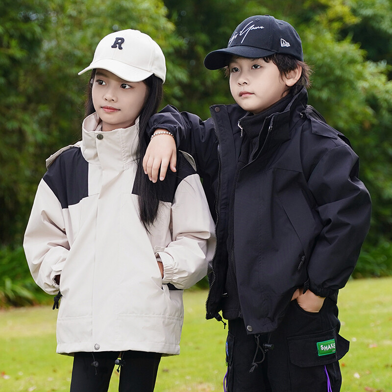 Căptușeală detașabilă îngroșată pentru copii Lână caldă de iarnă în aer liber, rezistentă la vânt, impermeabilă, de ploaie, ușoară, bărbați, femei, jachetă 3 în 1