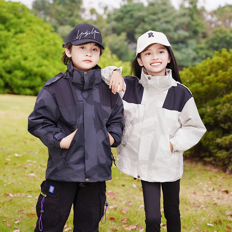 Căptușeală detașabilă îngroșată pentru copii Lână caldă de iarnă în aer liber, rezistentă la vânt, impermeabilă, de ploaie, ușoară, bărbați, femei, jachetă 3 în 1