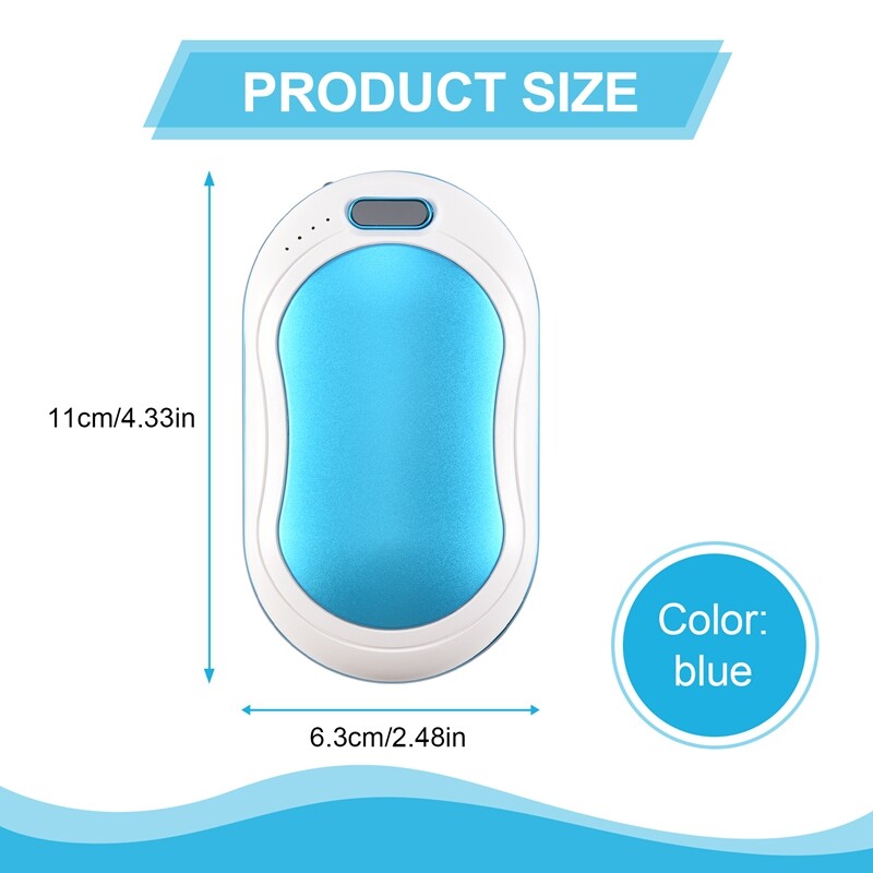 Încălzitoare de mâini reîncărcabile, 10000 Mah electric portabil de buzunar de călătorie pentru camping, Power Bank