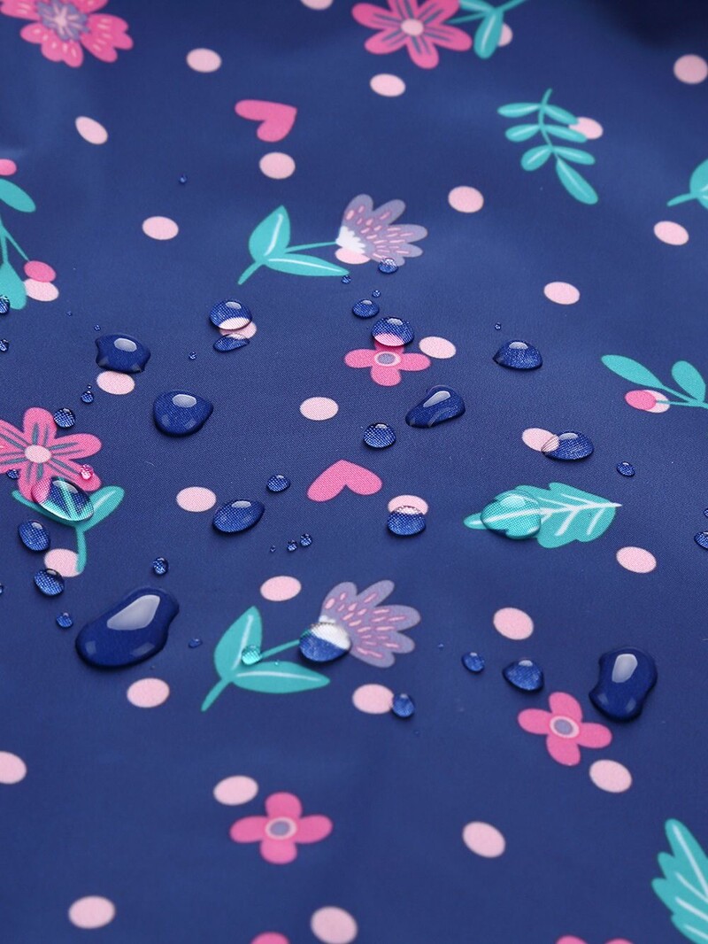 Jachetă de ploaie subțire pentru fete, căptușită cu lână, cu glugă, etichetă reflectorizantă, cu fermoar, pentru exterior