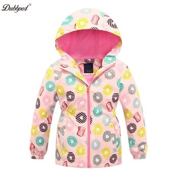 Dubbped Boys Girls Rain Jackets Ελαφρύ αδιάβροχο Unicorn Hooded Fleece Heancoat Windbreakers for Kids Jacket 3-14Y