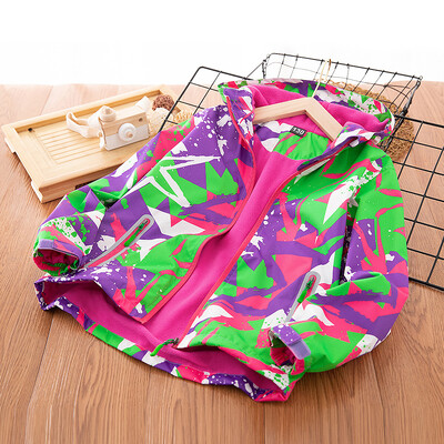 Dubpped Detské vrchné oblečenie Chlapčenské kabáty Jarná jeseň Športová flísová bunda s dlhým rukávom Nepremokavá kapucňa Pršiplášť Vetrovka Oblečenie