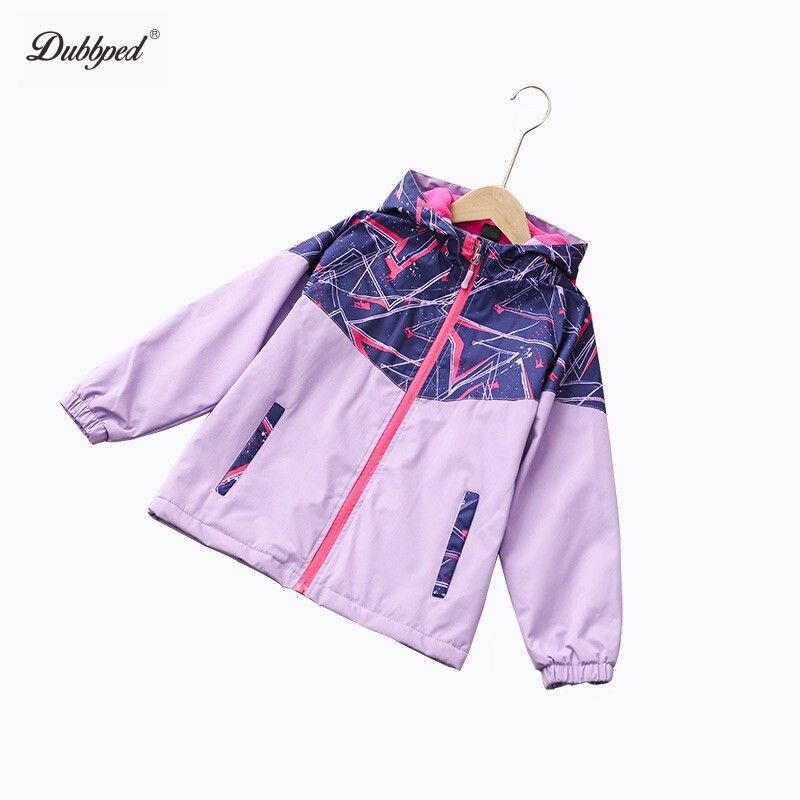 Dubpped Detské vrchné oblečenie Chlapčenské kabáty Jarná jeseň Športová flísová bunda s dlhým rukávom Nepremokavá kapucňa Pršiplášť Vetrovka Oblečenie