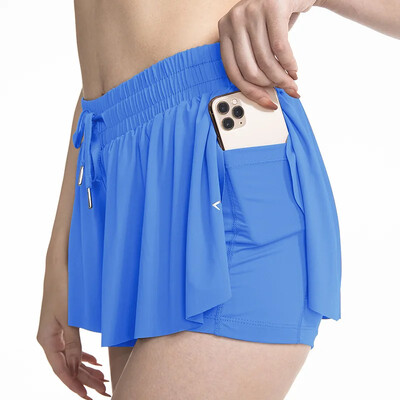 2023 Amazon 2-u-1 teniska suknja Yoga sportske kratke hlače za trčanje Fitness suknja s džepovima Ženske prekogranične dječje sportske suknje