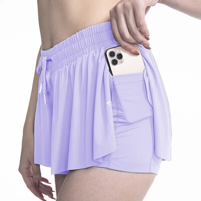 2023 Amazon 2-u-1 teniska suknja Yoga sportske kratke hlače za trčanje Fitness suknja s džepovima Ženske prekogranične dječje sportske suknje