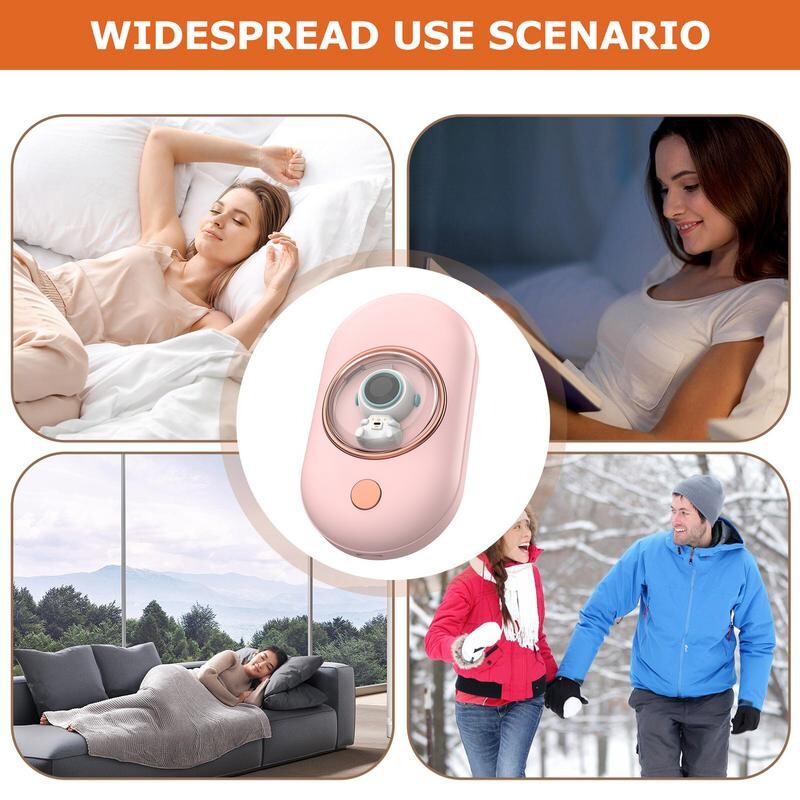 500 mAh žieminis elektrinis rankų šildytuvas, nešiojamas animacinių filmų Spaceman kišeninis rankų šildytuvas, 2 šildymo lygis, reguliuojamas greitas šildymas