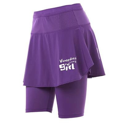 Vasaras jauni divdaļīgi ilūzijas šorti Sieviešu sporta svārku odere Antiekspozīcijas rīta skriešanai Fitness Quick Dry Jogas bikses