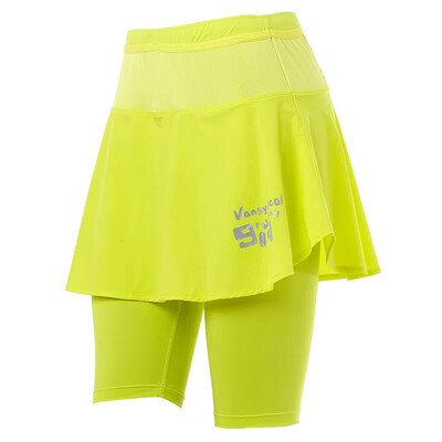 Vasaras jauni divdaļīgi ilūzijas šorti Sieviešu sporta svārku odere Antiekspozīcijas rīta skriešanai Fitness Quick Dry Jogas bikses