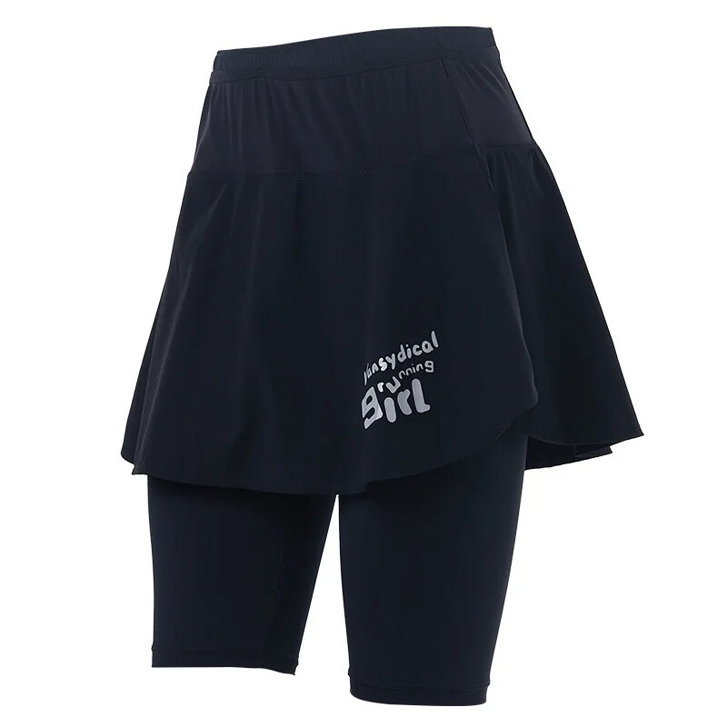 Vasaras jauni divdaļīgi ilūzijas šorti Sieviešu sporta svārku odere Antiekspozīcijas rīta skriešanai Fitness Quick Dry Jogas bikses