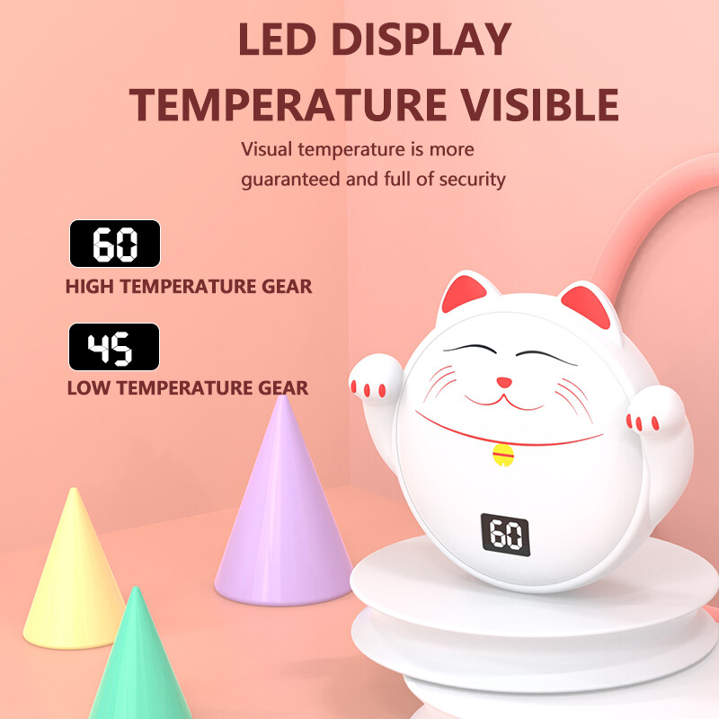 Naujas žieminis augintinio skaitmeninis ekranas rankų šildytuvas USB savaime įkaistantis mielas dirželis mini animacinis filmukas kūdikių šildytuvas Kalėdų dovana