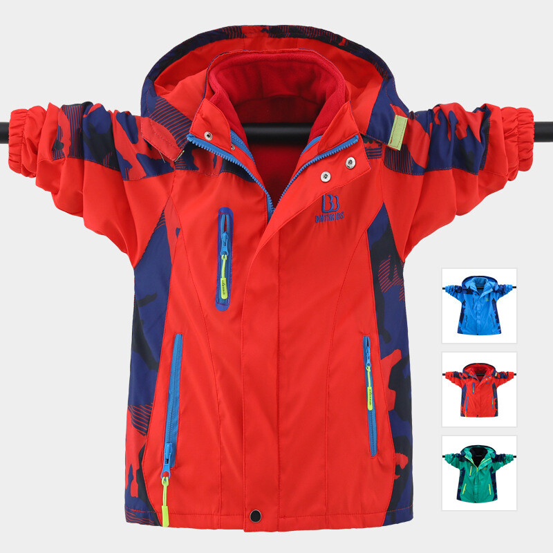 Proljetna i jesenska jakna za dječake 2024. Nova dječja zadebljana jakna od flisa koja se može skinuti Jesenska odjeća tri u jednom