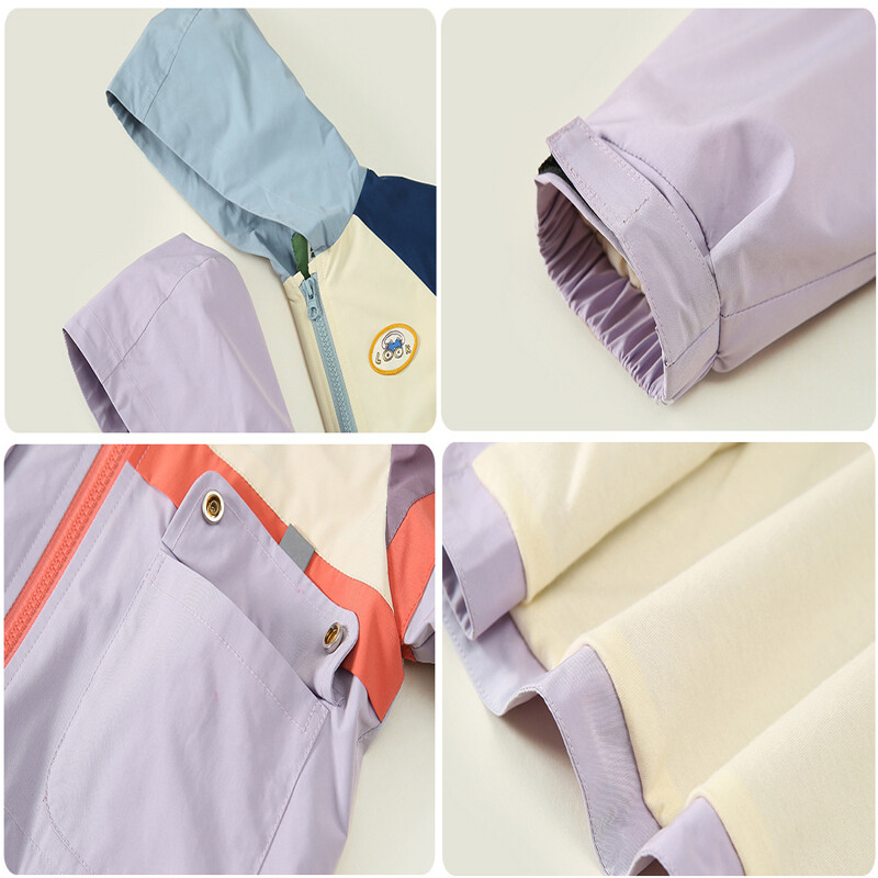 Pārgājienu jakas ar garām piedurknēm āra vējjakas mēteļi ar kapuci 2025. gada ūdensnecaurlaidīgs apģērbs bērniem, kempings, pārgājieni ar rāvējslēdzēju