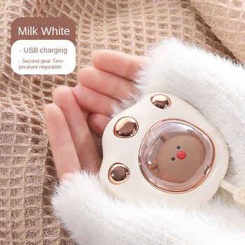 Νέος Winter Cartoon Cat Paw Warmer Mini Portable USB Rechargeable Heating Light Night with Hand String Hand Warner