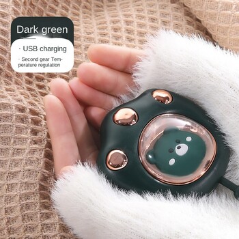 Νέος Winter Cartoon Cat Paw Warmer Mini Portable USB Rechargeable Heating Light Night with Hand String Hand Warner