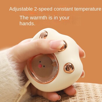 Νέος Winter Cartoon Cat Paw Warmer Mini Portable USB Rechargeable Heating Light Night with Hand String Hand Warner