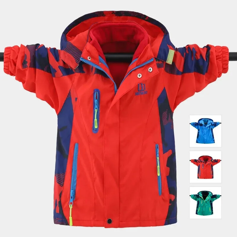 Ανοιξιάτικο και Φθινοπωρινό μπουφάν για αγόρια Νέο παιδικό φλις παχύ μπουφάν Αφαιρούμενο φθινοπωρινό τσαντάκι τρία σε ένα