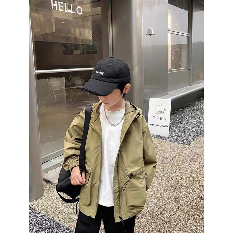 Μπουφάν για αγόρια Άνοιξη και Φθινόπωρο 2024 Νέα Παιδικά Ρούχα Αγόρια Μεγάλα Παιδικά Ρούχα Εργασίας Φθινοπωρινά Αντιανεμικά Παιδικά Μπουφάν