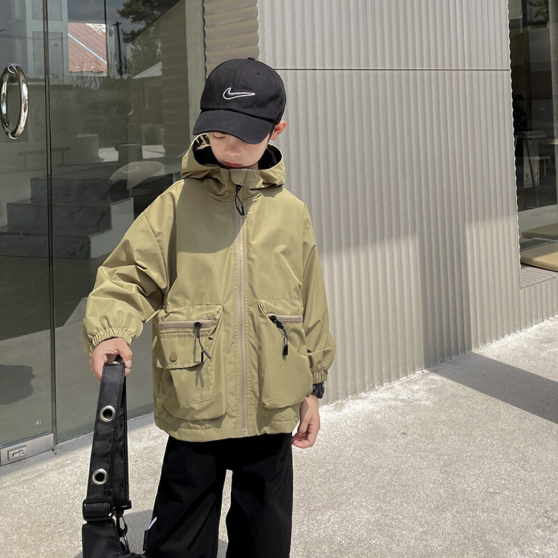 Μπουφάν για αγόρια Άνοιξη και Φθινόπωρο 2024 Νέα Παιδικά Ρούχα Αγόρια Μεγάλα Παιδικά Ρούχα Εργασίας Φθινοπωρινά Αντιανεμικά Παιδικά Μπουφάν