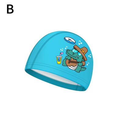 Dječje PU kape za plivanje Slatki print Zanimljivi uzorci Vodootporna zaštita za uši Univerzalne kape za plivanje za dječake i djevojčice