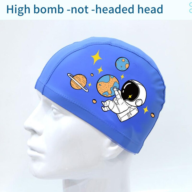 Dječje PU kape za plivanje Slatki print Zanimljivi uzorci Vodootporna zaštita za uši Univerzalne kape za plivanje za dječake i djevojčice