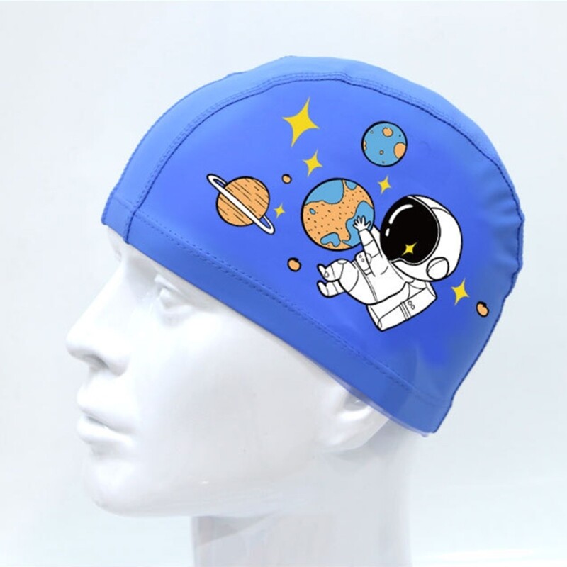 Dječje kape za plivanje za dugu kosu PU tkanina za plivanje za djevojčice i dječake, djeca, tinejdžeri, pletenice s kovrčavom kosom, vodootporna kapa za plivanje iz crtića