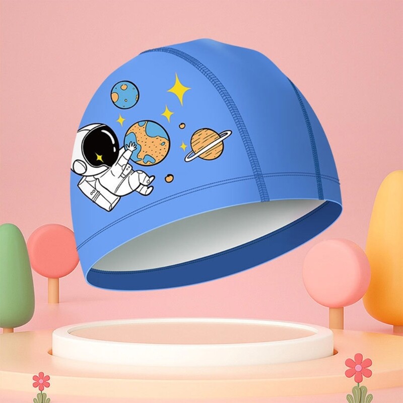 Dječje kape za plivanje za dugu kosu PU tkanina za plivanje za djevojčice i dječake, djeca, tinejdžeri, pletenice s kovrčavom kosom, vodootporna kapa za plivanje iz crtića