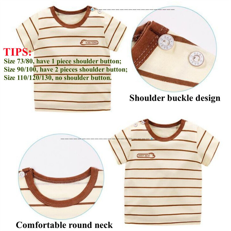 2024. gada bērnu vasaras sporta krekls ar īsām piedurknēm zēnu un meiteņu tīras kokvilnas T-krekls 60–130 cm augumam, bērnu svītru un karikatūras plāni topi