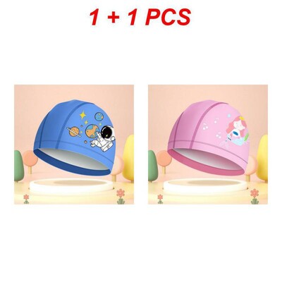 Copii Desene Animate Înot Copii Țesătură Elastică Piscină Sport Acvatic Urechi Pălărie Înotă Pălării de baie Căciuli Băieți