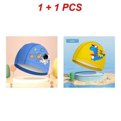 Copii Desene Animate Înot Copii Țesătură Elastică Piscină Sport Acvatic Urechi Pălărie Înotă Pălării de baie Căciuli Băieți