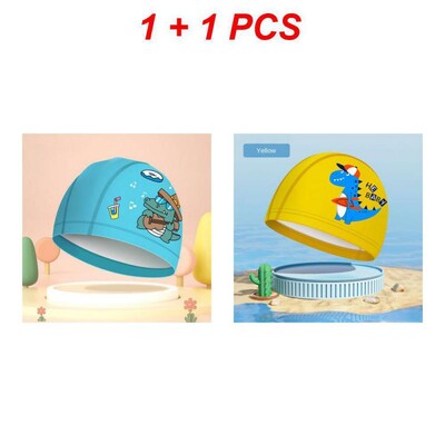 Copii Desene Animate Înot Copii Țesătură Elastică Piscină Sport Acvatic Urechi Pălărie Înotă Pălării de baie Căciuli Băieți