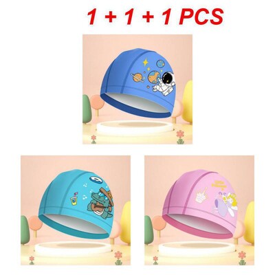 Copii Desene Animate Înot Copii Țesătură Elastică Piscină Sport Acvatic Urechi Pălărie Înotă Pălării de baie Căciuli Băieți