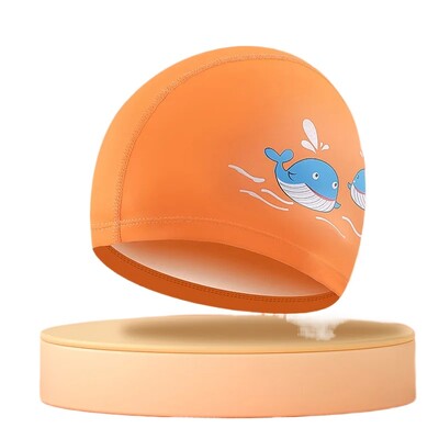 Detská plavecká čiapka s kresleným PU povlakom, nepremokavé plavecké čiapky pre detské bazénové vybavenie, ochrana sluchu, športové oblečenie, doplnky