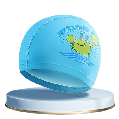 Detská plavecká čiapka s kresleným PU povlakom, nepremokavé plavecké čiapky pre detské bazénové vybavenie, ochrana sluchu, športové oblečenie, doplnky